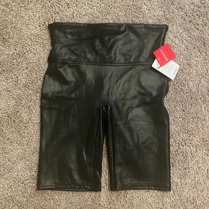 Spanx Faux Leather Biker Shorts